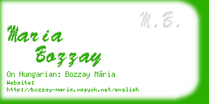 maria bozzay business card